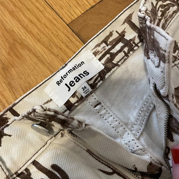 Reformation Senora High Rise Cowboy Print Jeans - Picture 4 of 5